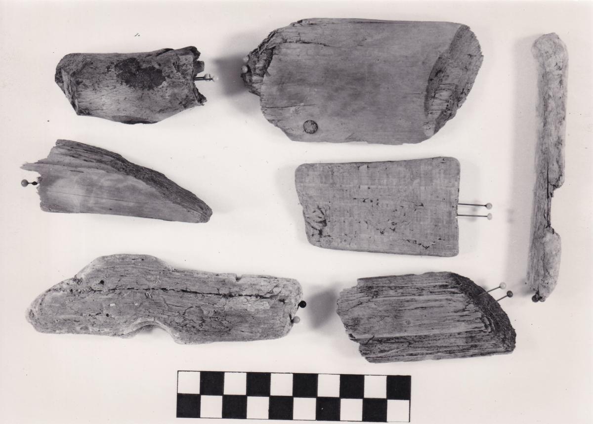 Fotos von Pfahlfragmenten