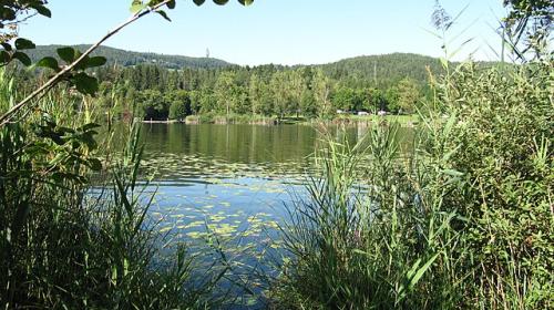 Hafnersee mit Pyramidenkogel im Hintergrund