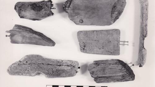 Fotos von Pfahlfragmenten